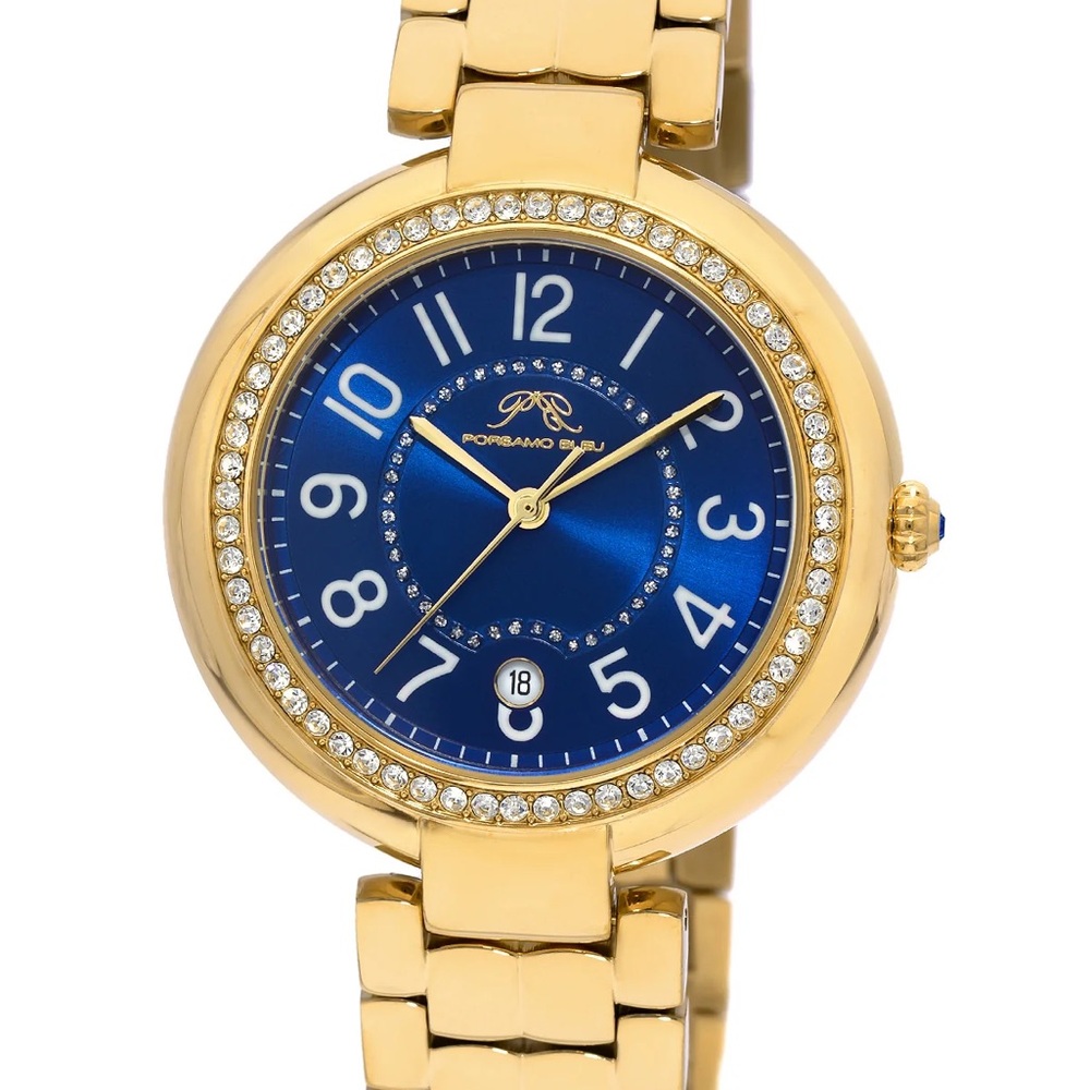 Porsamo Bleu “Sofia” Gold-Tone Watch with Blue Dial - Picture 8 of 8